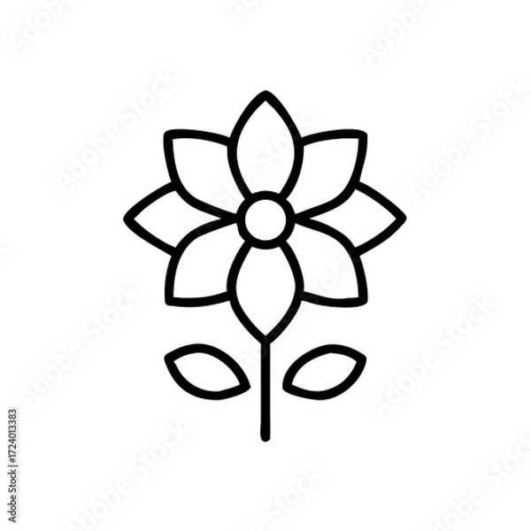 Fototapeta Outline of a flower design representing mindfulness and mental health  