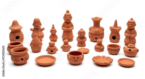 Obraz ceramic pot isolated on white background