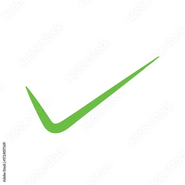 Fototapeta Green Check Mark Symbol Isolated on White Background