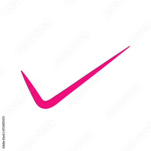 Fototapeta Pink Check Mark Symbol Isolated on White Background