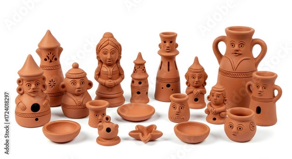 Obraz chess pieces on white background