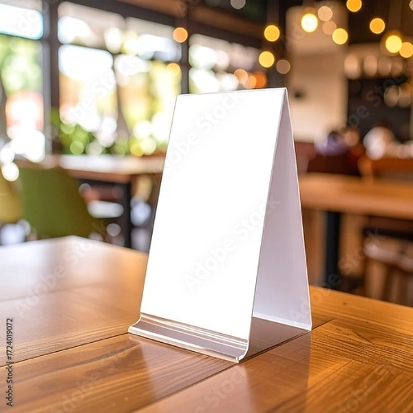 Obraz Blank menu board on a table in a cafe