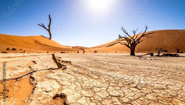 Obraz Desert landscape with dead trees