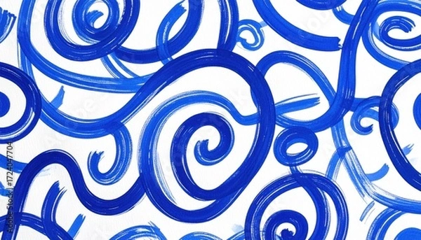 Obraz Blue abstract swirls pattern