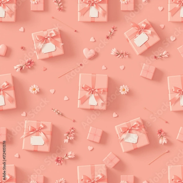 Fototapeta seamless pattern with christmas gifts