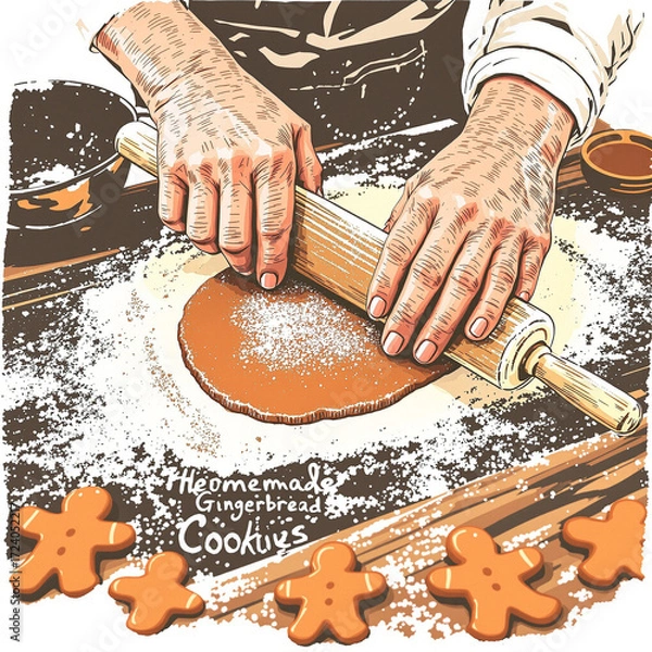 Obraz baking christmas cookies