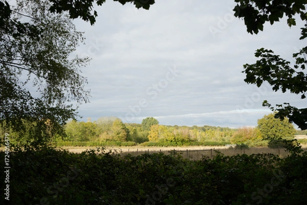 Obraz Autumn Landscape View Across Fields at Clumber Park, Nottinghamshire, England