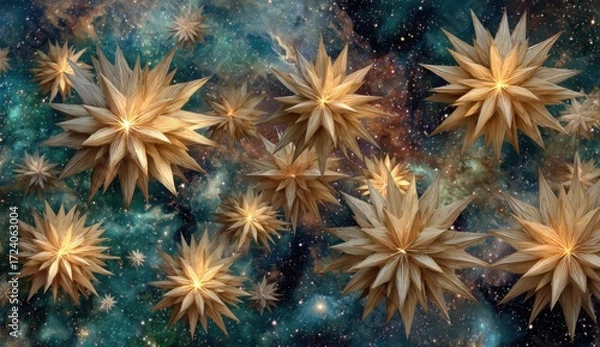 Obraz Star-shaped objects in space