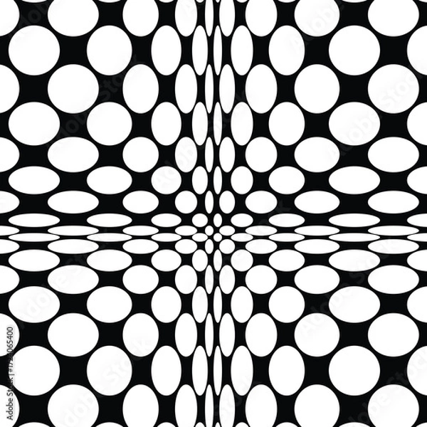 Fototapeta Op Art Circles Background Pattern Black White