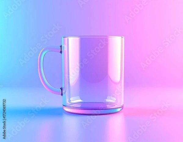 Obraz Empty glass mug neon light