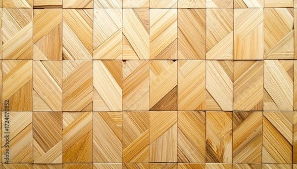Obraz Geometric wooden wall pattern