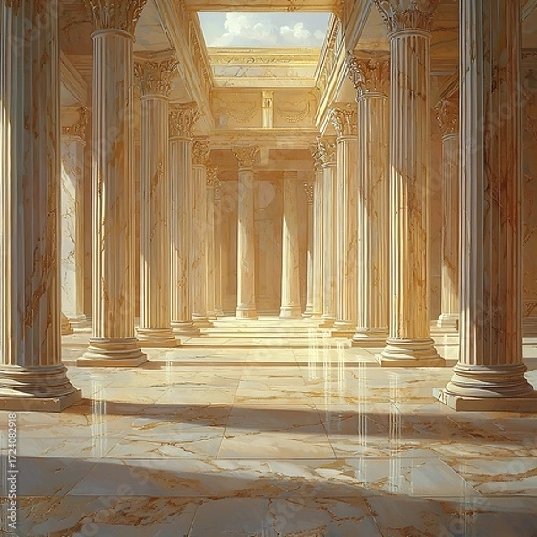 Fototapeta Stunning ancient style corridor high resolution picture