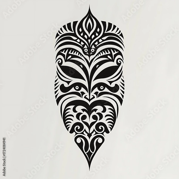Fototapeta Tribal mask tattoo design high resolution picture