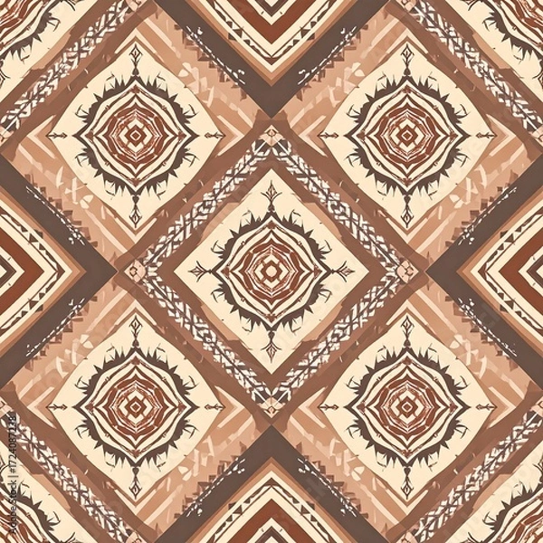 Obraz Geometric patterned design in muted browns and beige