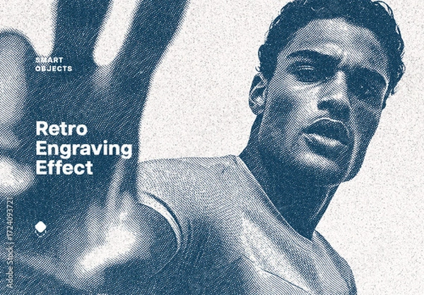 Obraz Retro Engraving Photo Effect Mockup