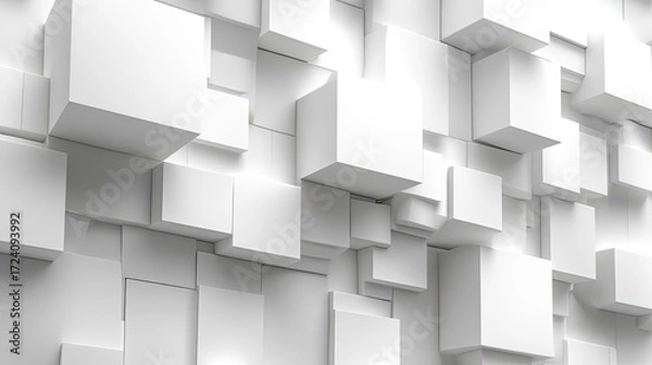 Obraz Abstract White Cubes Geometric Pattern Background