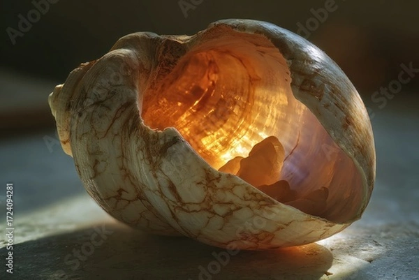 Fototapeta Seashell, light, warm, interior