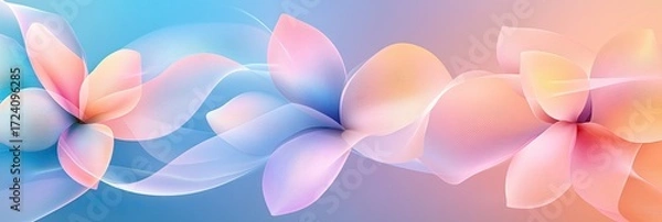 Obraz Abstract Pastel Flowers Soft Waves Design