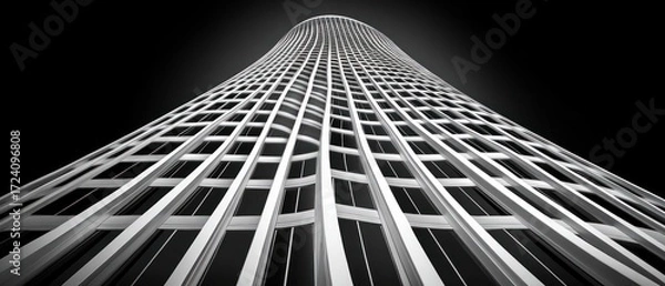 Obraz Modern Skyscraper Architecture Design Showing a Curved Facade