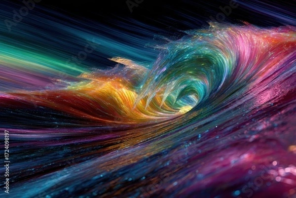 Fototapeta Vibrant Abstract Vortex - A Colorful Journey Through Space and Time.