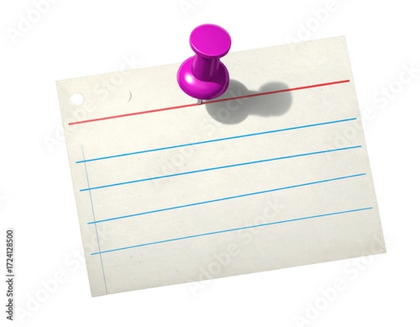Obraz Blank checkered paper sheet, a real notepad with grid lines isolated on white for mockups.