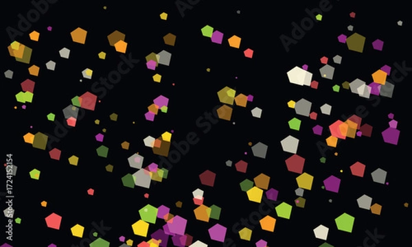 Fototapeta Abstract Background with Colorful Pentagons Floating in Space Modern Design Element for Presentations and Creative Projects