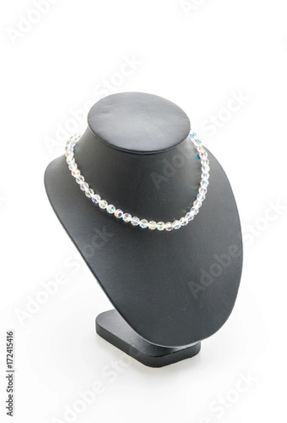 Fototapeta beautiful and luxury necklace with jewelry stand neck