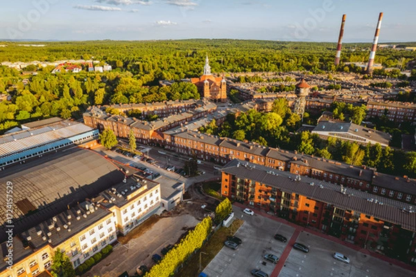 Obraz  Katowice, Nikiszowiec, Familoki