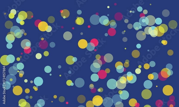 Fototapeta Abstract Colorful Circles on Dark Blue Background A Vibrant Celebration of Shapes and Hues for Creative Projects and Modern Design Applications