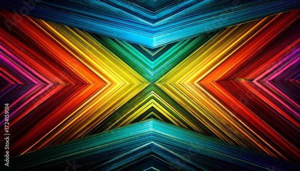 Fototapeta Intersecting Vibrant Multicolored Lines Forming An Abstract Background Crossing Backdrop