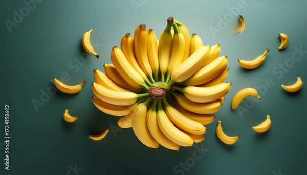 Fototapeta Minimalist Fruit A Simple And Elegant Explosion Of Juicy Ripe Bananas