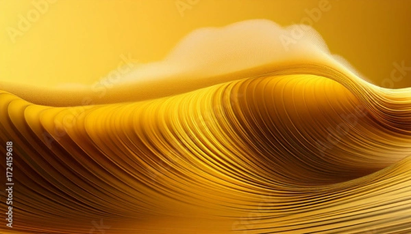 Fototapeta Yellow Wave With A Yellow Background The Wave Is Very Long And Has A Lot Of Detail