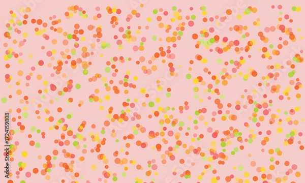 Fototapeta Abstract Confetti Background with Pastel Pink Base and Multicolored Circular Shapes for Festive Celebrations and Modern Designs Perfect for Digital Art