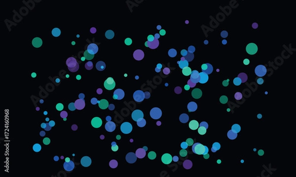 Fototapeta Abstract Dark Background with Colorful Bubbles Floating in Space for Modern Design Projects and Artistic Presentations with Bokeh Effects