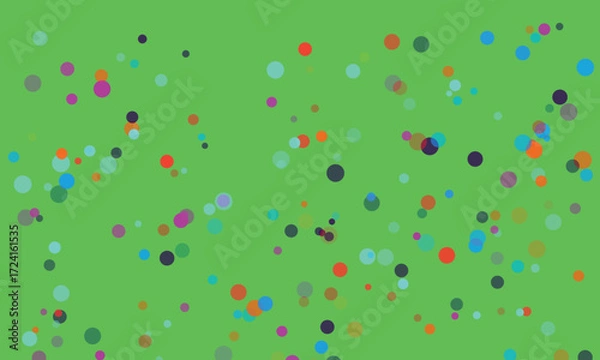 Fototapeta Abstract Green Background with Colorful Circles Creating a Festive and Playful Design Perfect for Party Invitations or Childrens Illustrations and Modern Digital Art
