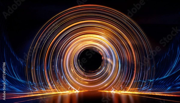 Fototapeta Illuminated Circular Lines Abstract Design