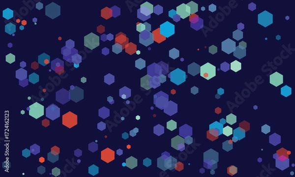 Fototapeta Abstract Hexagon Pattern on Dark Background Graphic Resource for Digital Art and Modern Design Projects with Geometric Shapes and Vibrant Colors
