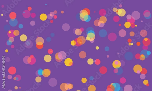 Fototapeta Colorful Circles on Purple Background Abstract Design Pattern Vector Illustration for Modern Wallpaper or Decorative Presentation Backdrop and Creative Project Digital Art