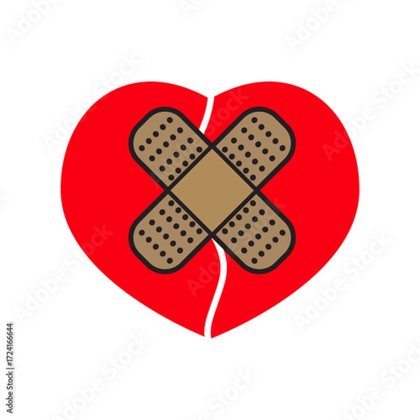 Obraz broken heart with plaster