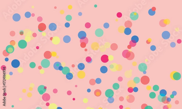 Fototapeta Pastel Background with Vibrant Circles Creating a Festive and Playful Design Perfect for Celebrations and Joyful Occasions with Modern Art Appeal