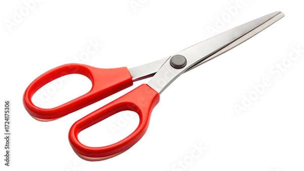 Fototapeta Red handled scissors