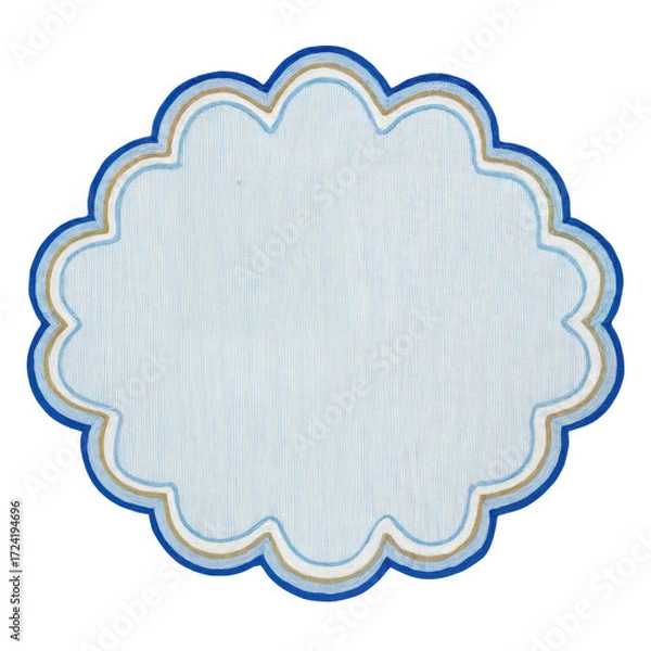 Obraz Embroidered Linen Napkin with Delicate Decorative Pattern on White Background