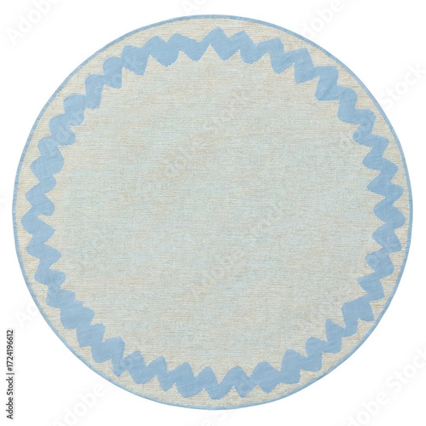 Obraz Minimalist linen napkin with subtle embroidery, photographed from above on a clean background. This soft, elegant textile piece is perfect for product mockups, table styling, or interior design 