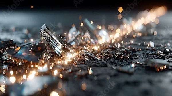 Fototapeta Shattered glass sparkle reflection abstract high resolution picture
