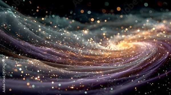 Fototapeta Shimmering galactic swirl with sparkles high resolution picture