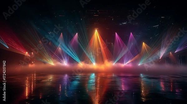 Fototapeta Stunning stage lights performance high resolution picture