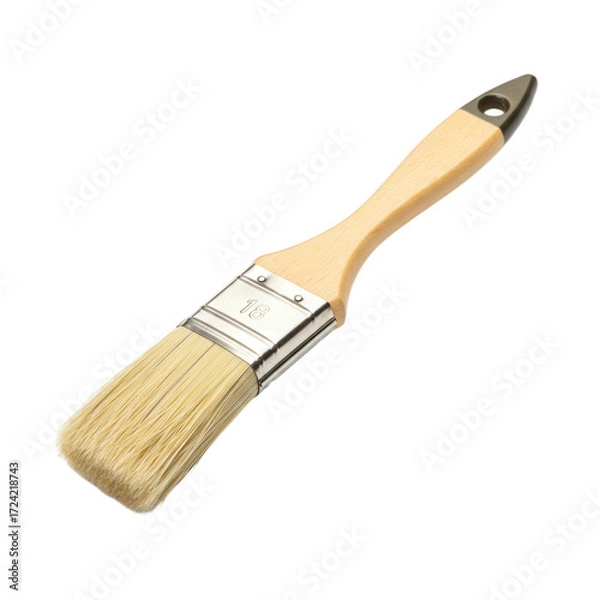 Obraz High quality paintbrush with wooden handle isolated on transparent background
