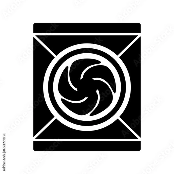 Fototapeta The image is an e mail icon in a spiral shape with a colorful swirl pattern