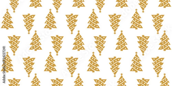 Fototapeta Christmas trees seamless pattern on white background. Design template for wallpaper,fabric,wrapping, textile