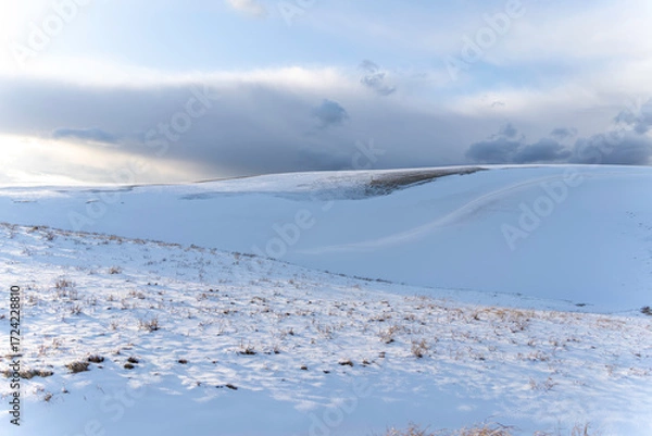Fototapeta 雪に覆われた鳥取砂丘